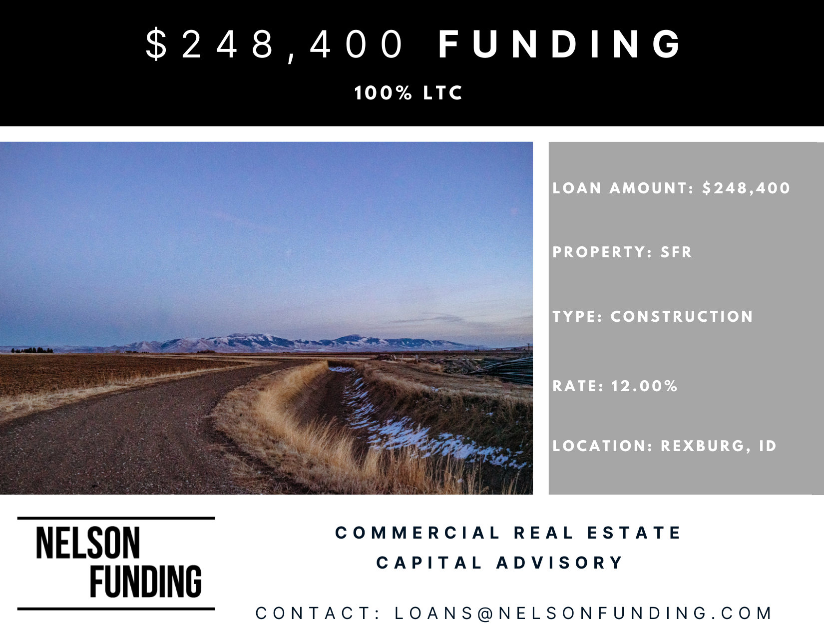 Nelson Funding Closes 100% LTC Loan in Rexburg, Idaho