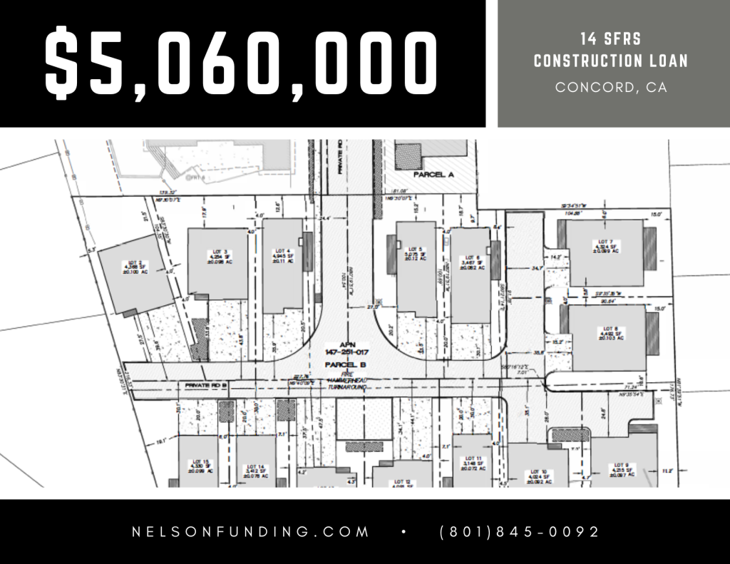 Nelson Funding Closes $5,060,000 Construction Loan for 14-Home Subdivision in Concord, CA