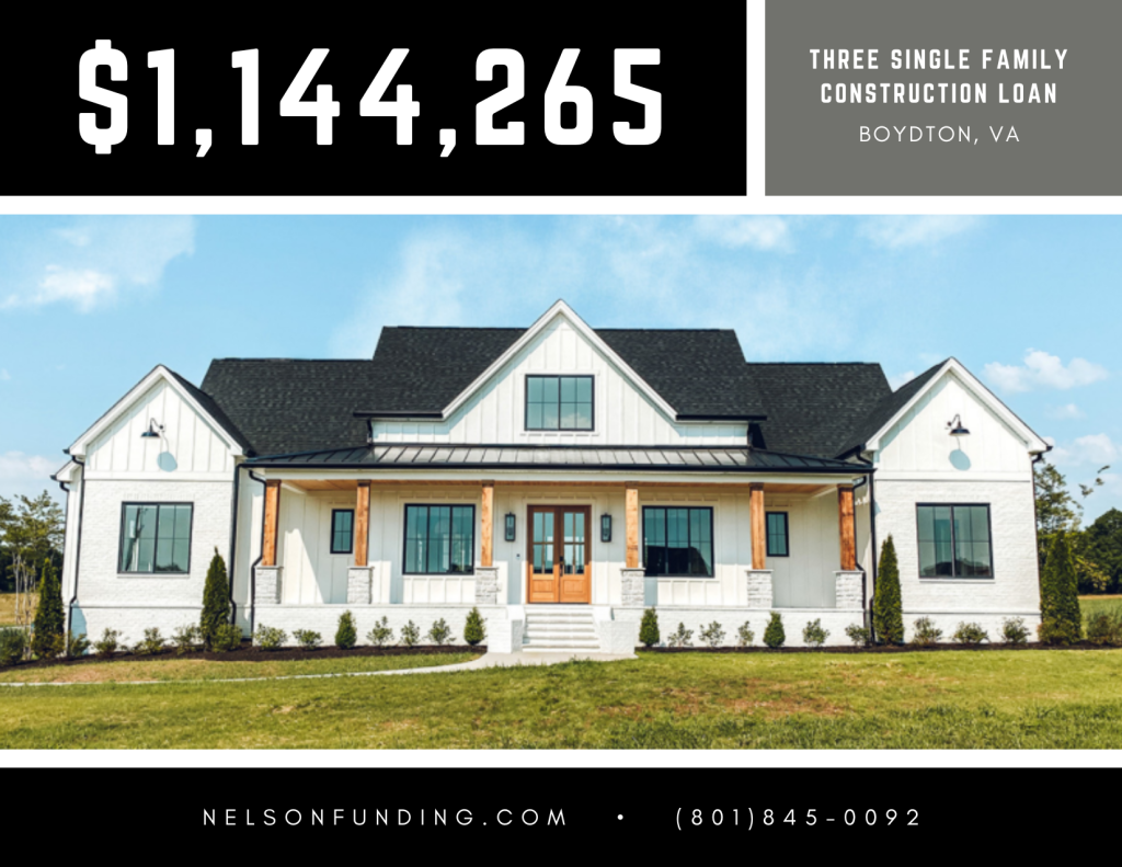 Nelson Funding Finances Three-Home Ground-Up Construction Project in Boydton, VA